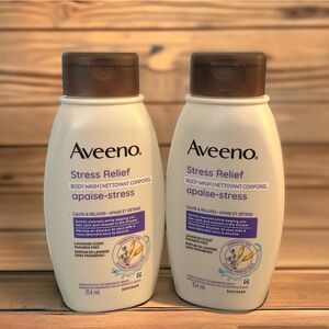 Aveeno Stress Relief Body Wash Duo - Lavender Scent Paraben Free - 354 mL X 2